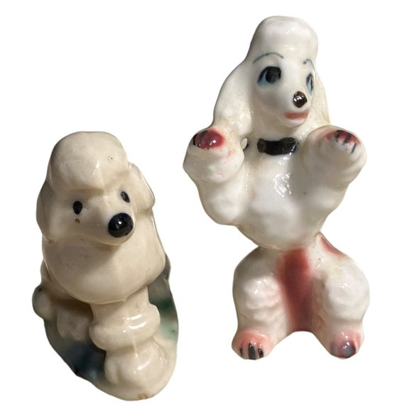 Small Poodle Dog Figurines Set of two Vintage Dogs - Picture 1 of 12